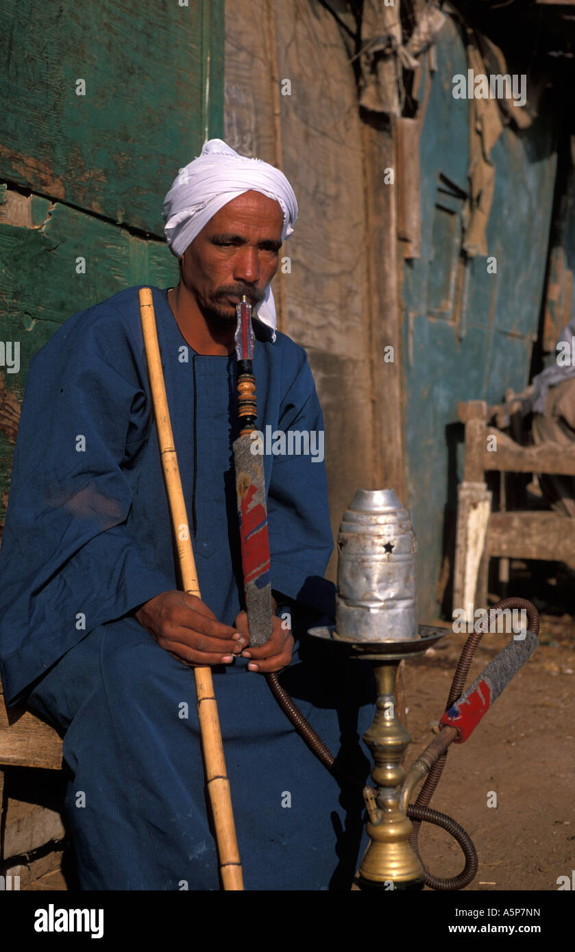 Man smoking a water pipe or Sheesha, Cairo, Egypt Stock Photo Alamy