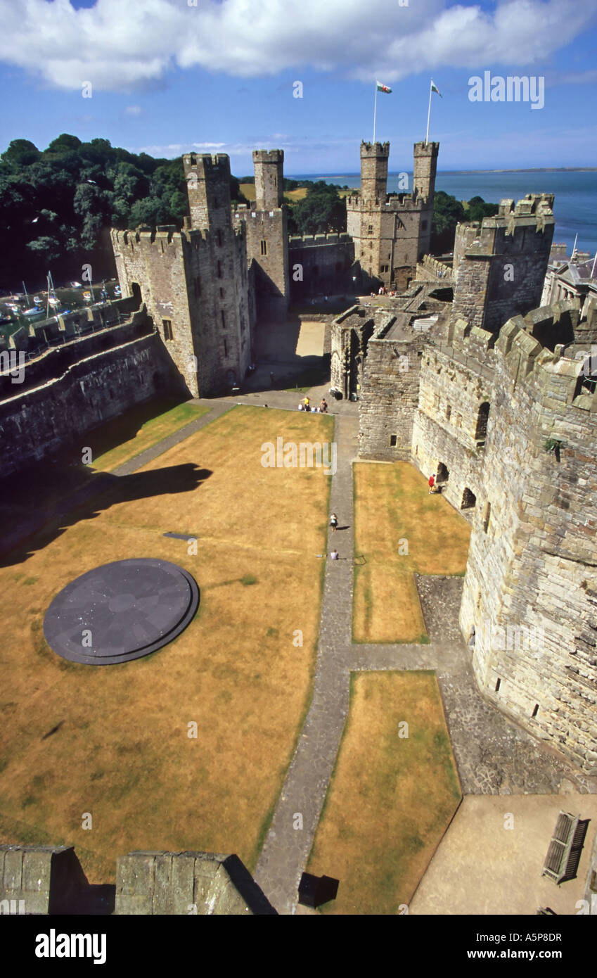 Caernarfon castle Gwynedd north Wales UK Stock Photo