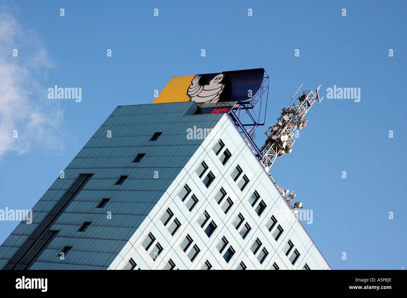 Michelin Corporate billboard on the top of the building in Warsaw Stock Photo