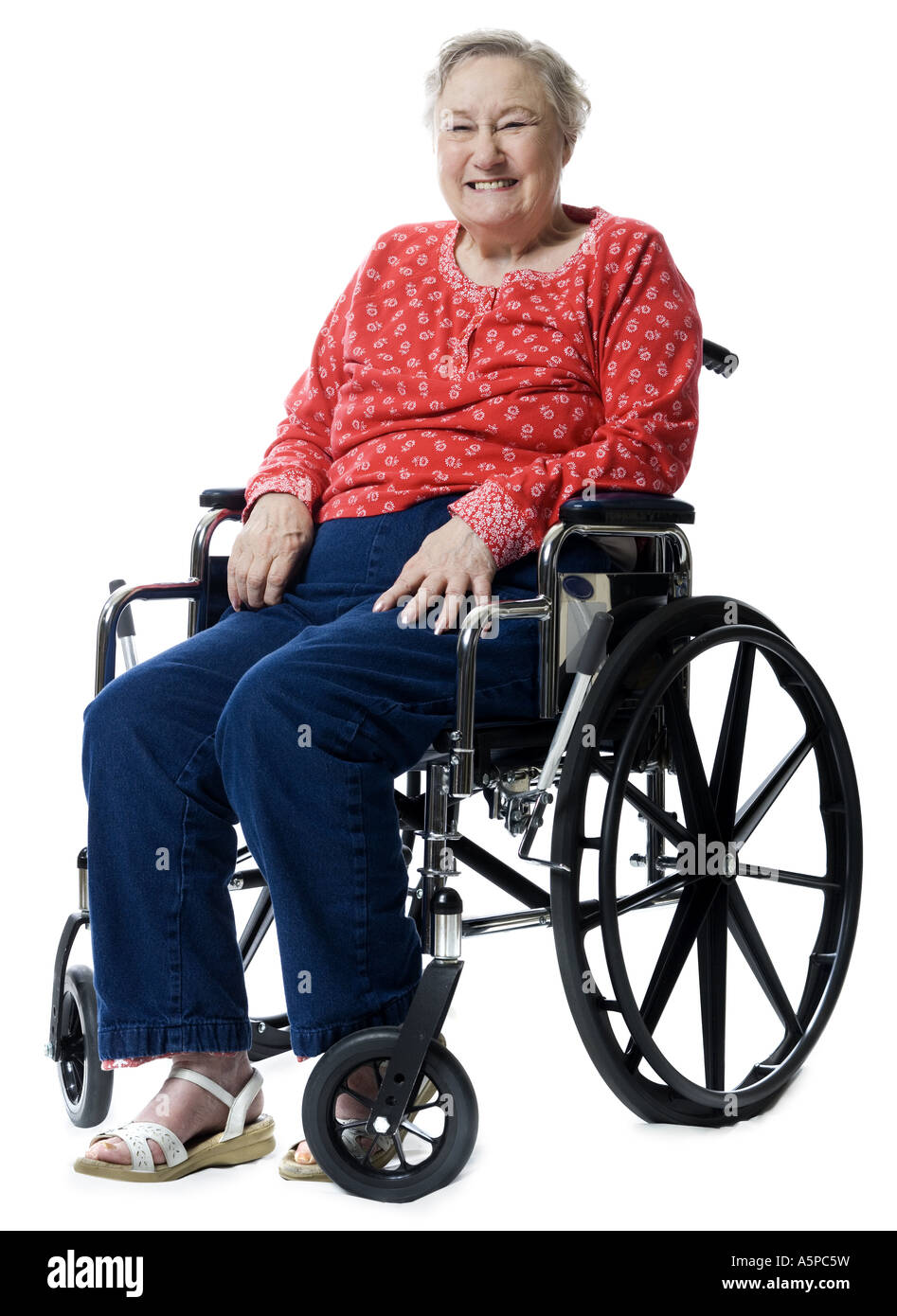 Mature woman in wheelchair in Cut Out Stock Images & Pictures - Alamy