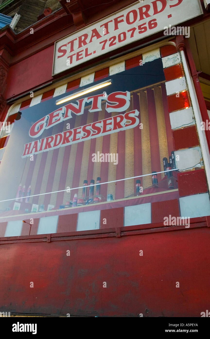 Old fashioned Gents Hairdressers shop Stock Photo Alamy