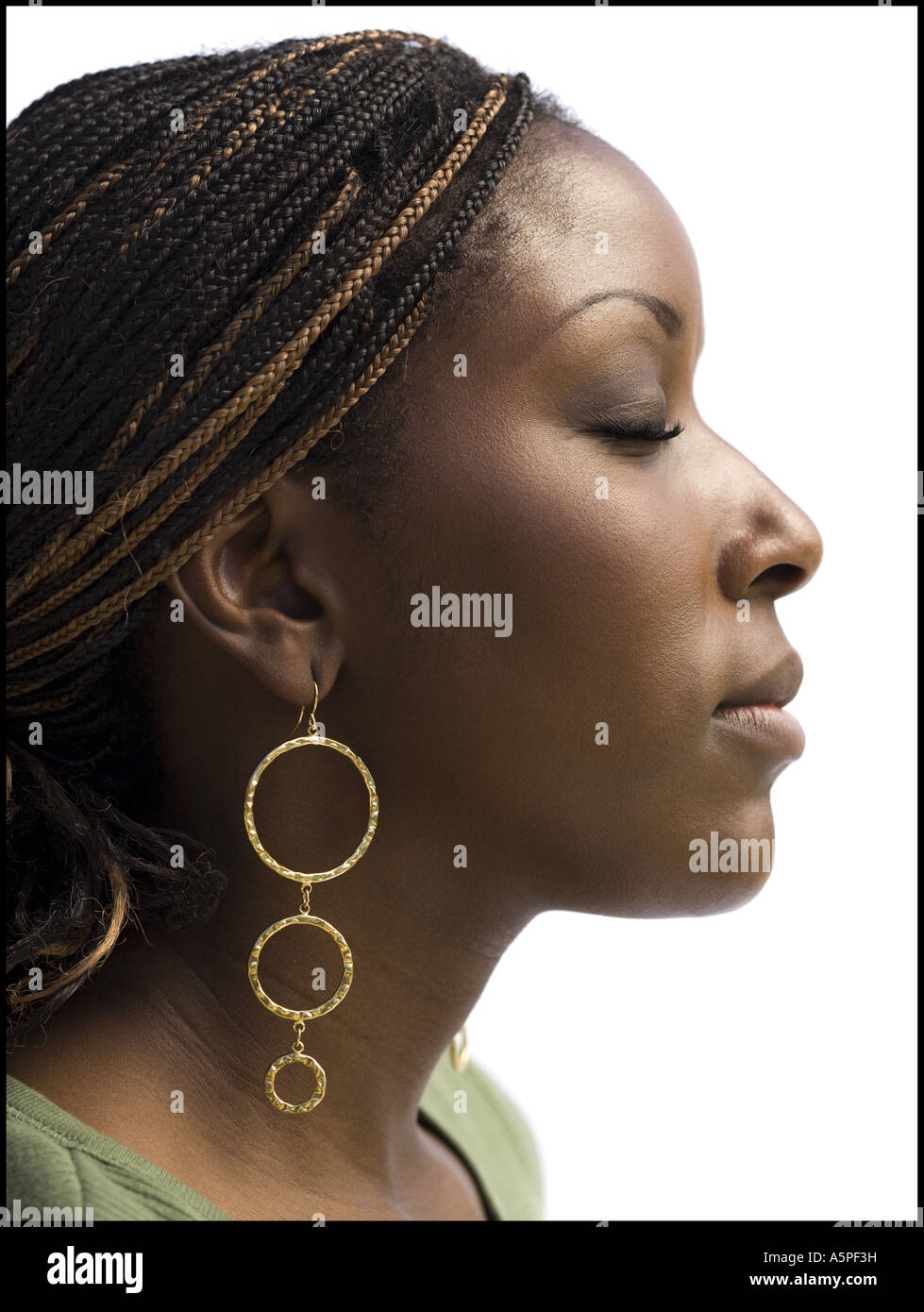 African woman profile braided hair hi-res stock photography and images ...