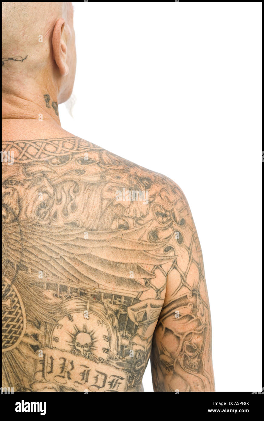 Heavily tattooed man Stock Photo Alamy