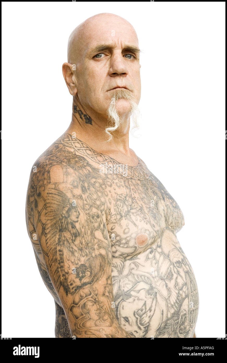 Heavily tattooed man Stock Photo Alamy