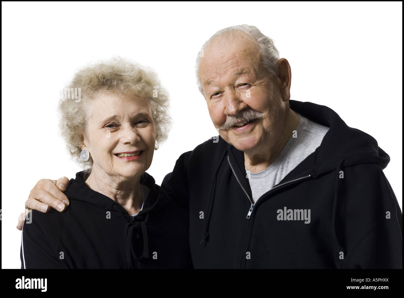 Senior couple in track suits Stock Photo