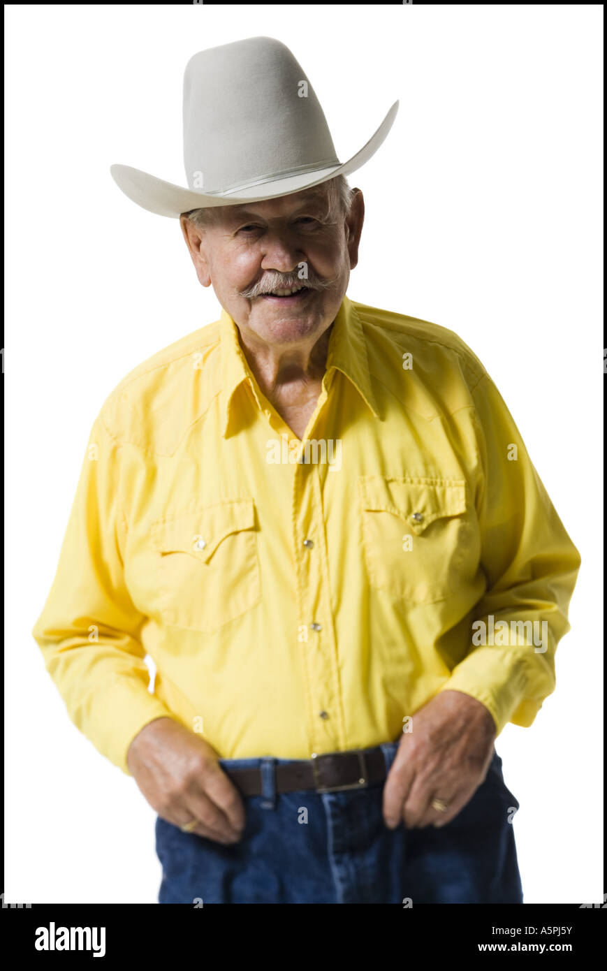 Older man in western clothing Stock Photo