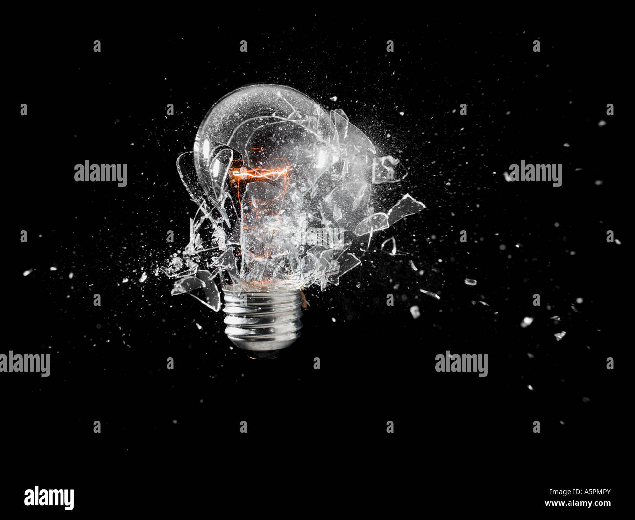 Exploding light bulb Stock Photo Alamy