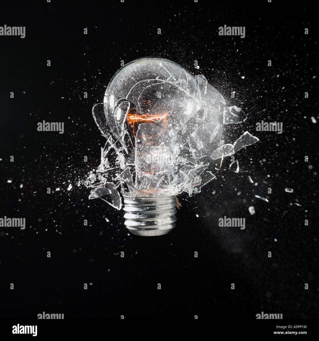 Exploding light bulb Stock Photo Alamy