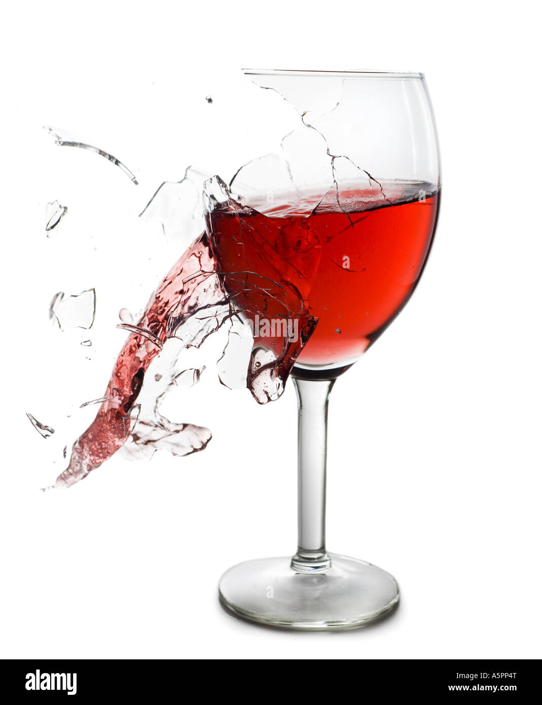 Exploding wine glass Stock Photo
