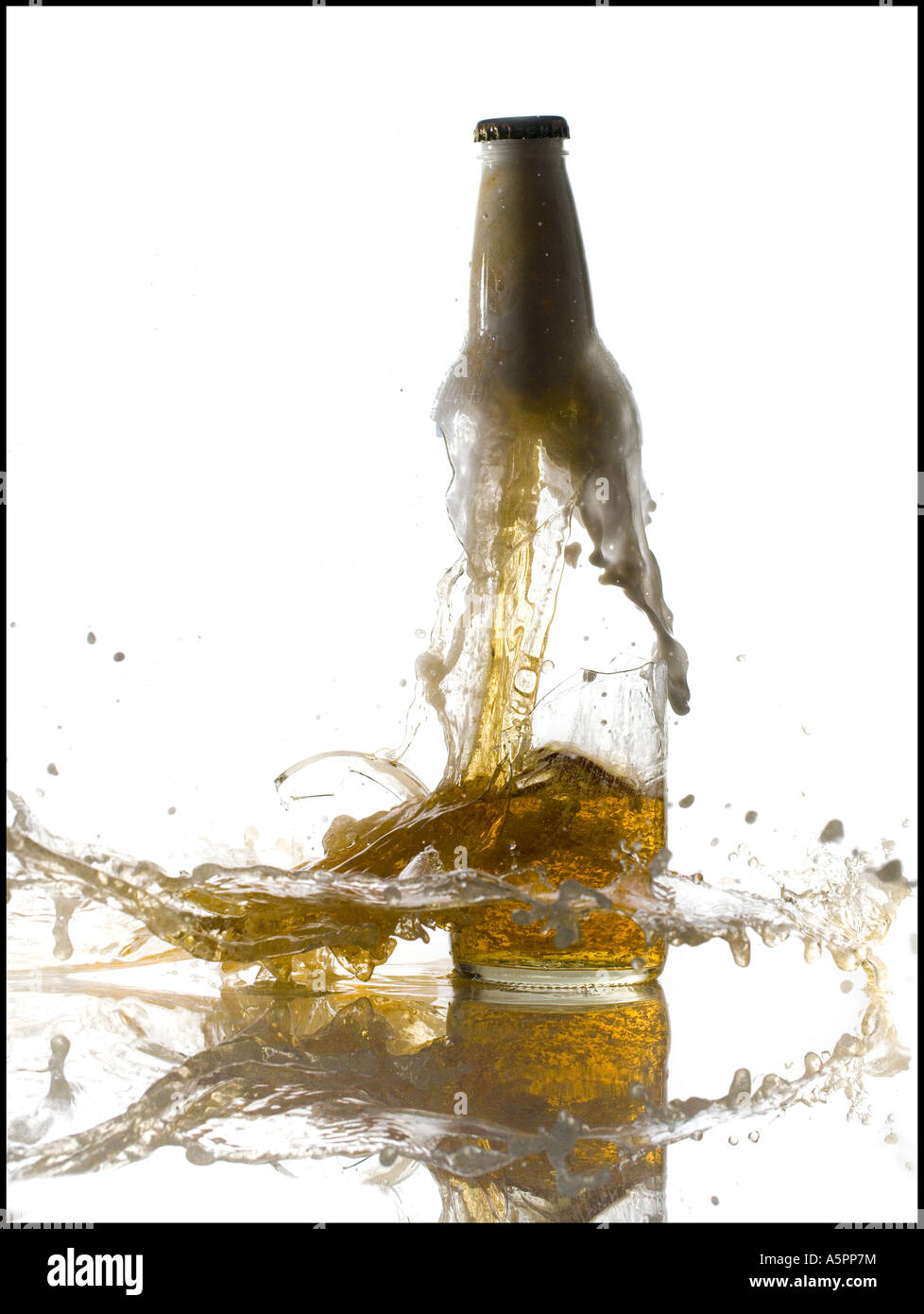 Exploding beer bottle Stock Photo Alamy