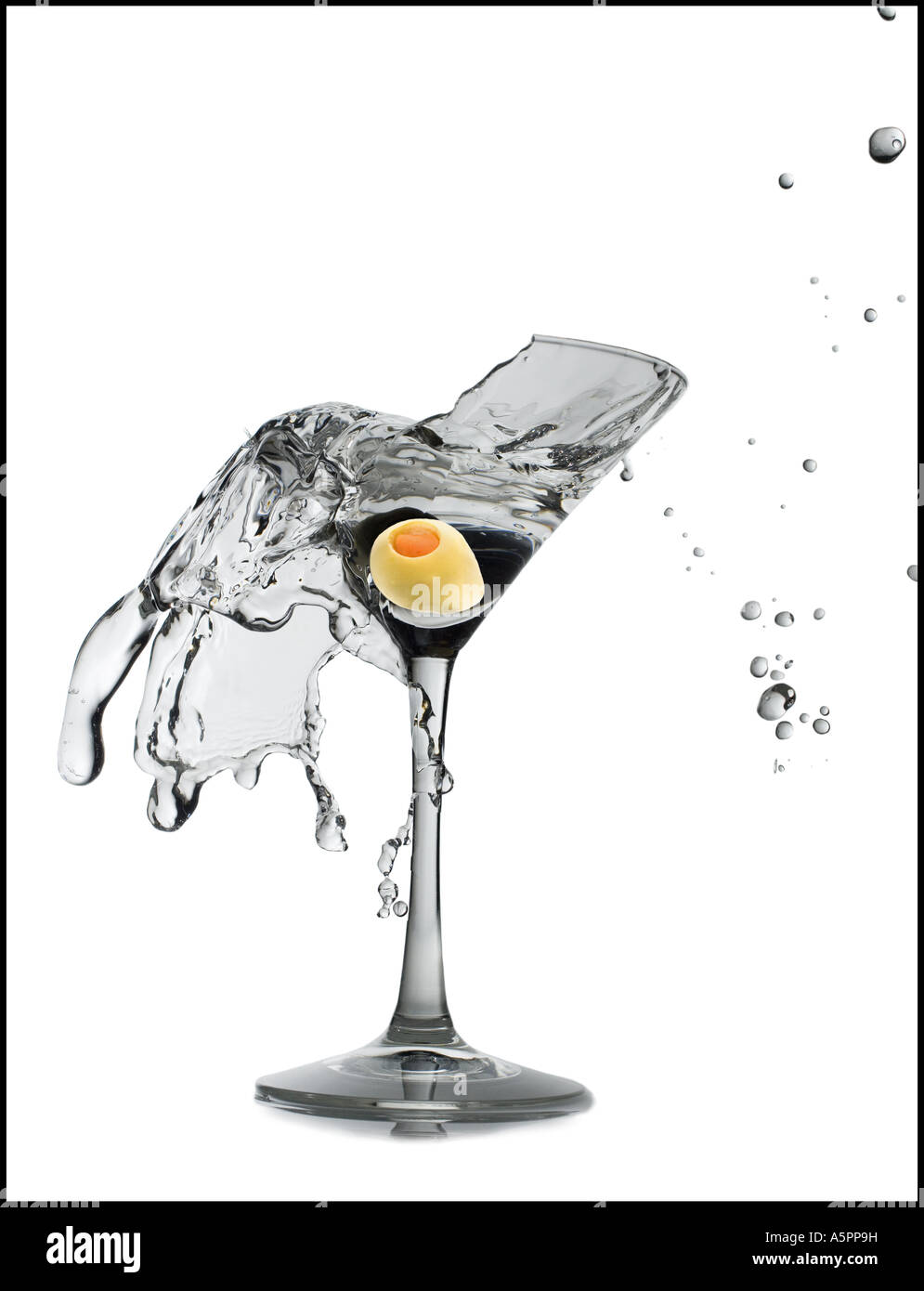 Exploding martini glass Stock Photo Alamy