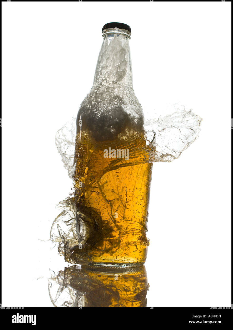 Exploding beer bottle Stock Photo - Alamy