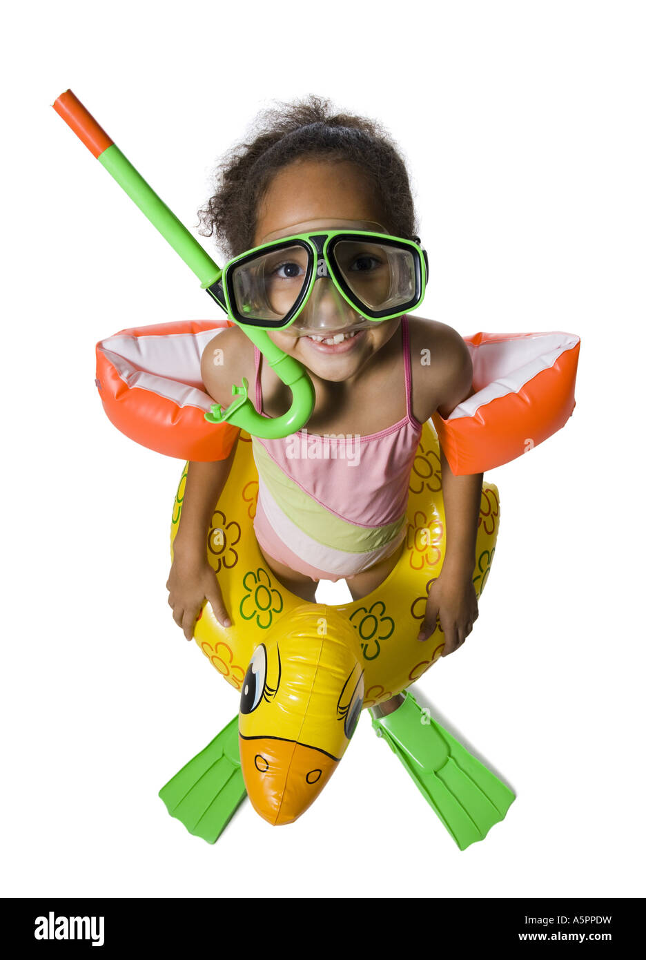 Funny kid in swimming gear Stock Photo Alamy