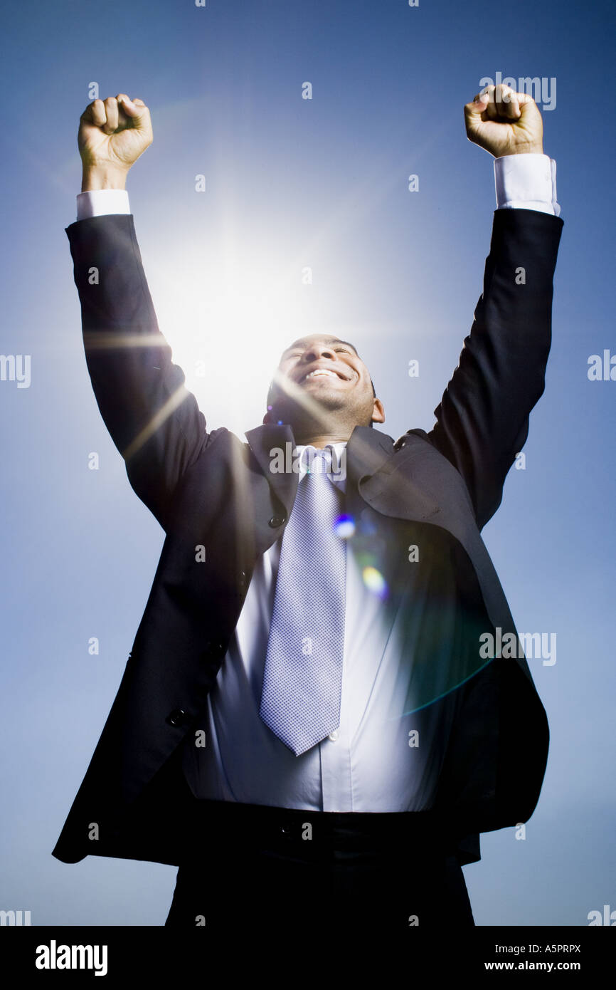 Businessman pumping fists hi-res stock photography and images - Alamy