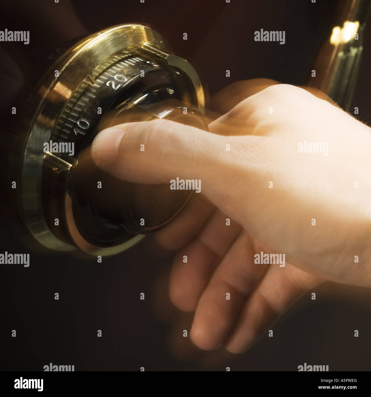 Hand opening combination lock Stock Photo Alamy