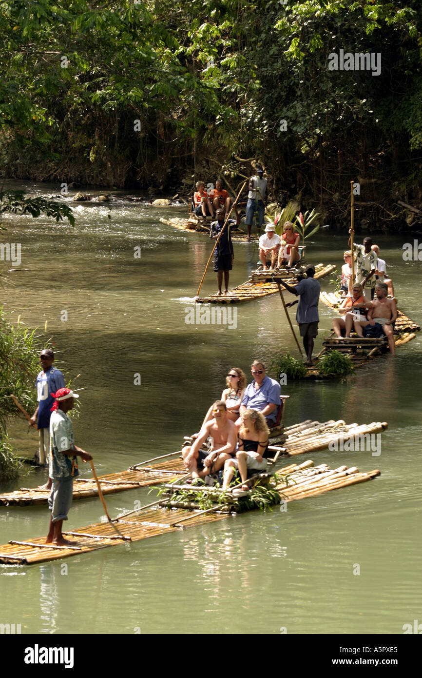 caribbean jamaica rafting on the great river at lethe Stock Photo - Alamy