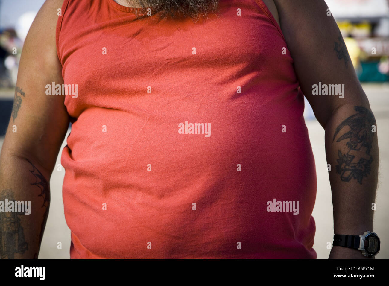 Large stomach Stock Photo