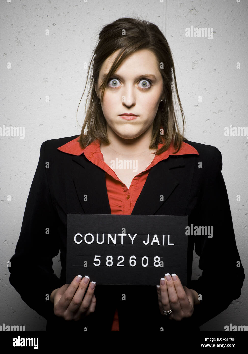 Mug shot of woman in business attire Stock Photo - Alamy
