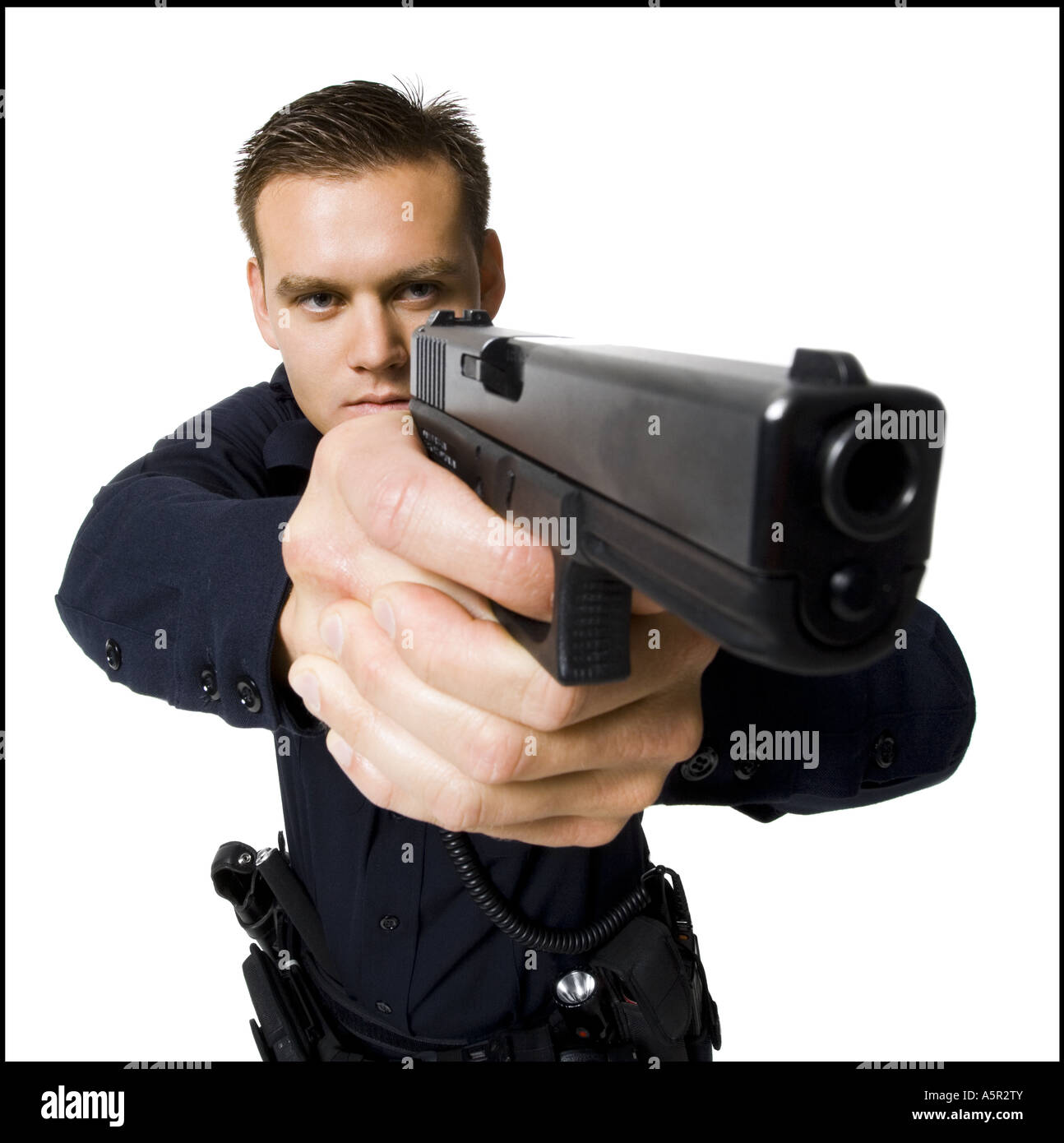 Image result for cop pointing gun