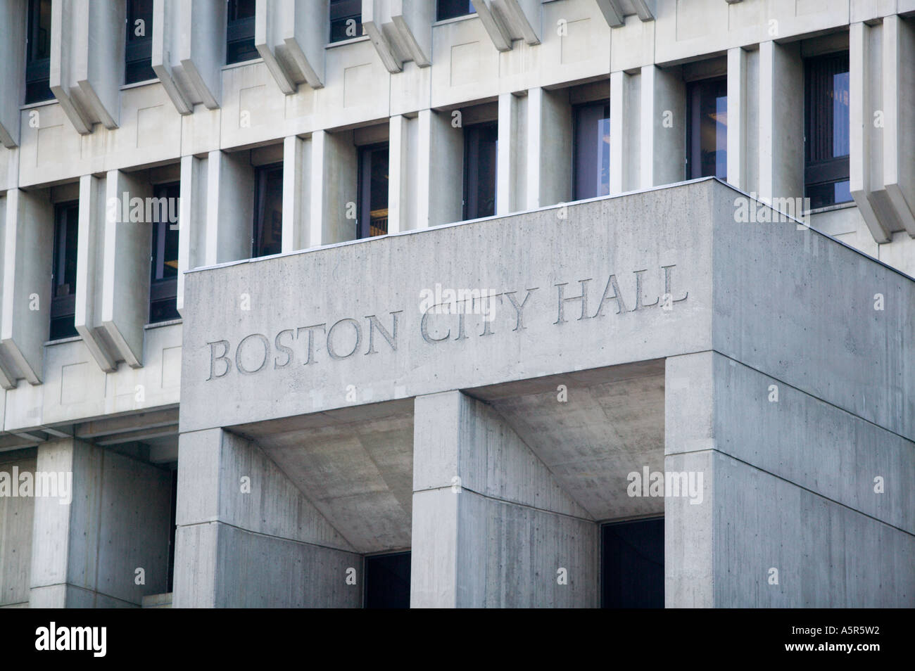 Exterior of Boston City Hall Boston Massachusetts Stock Photo