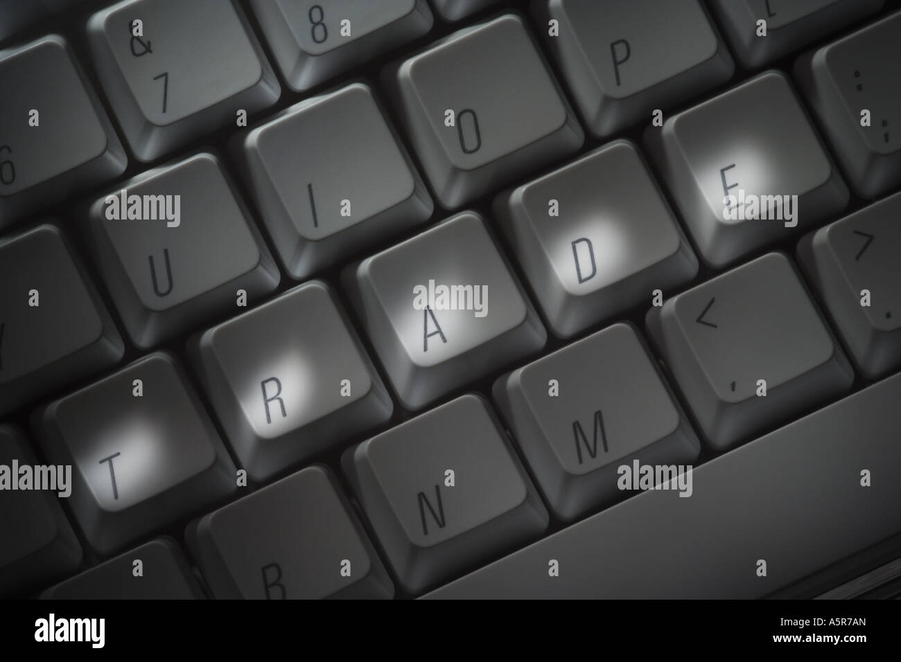 Keyboard with TRADE highlighted Stock Photo Alamy