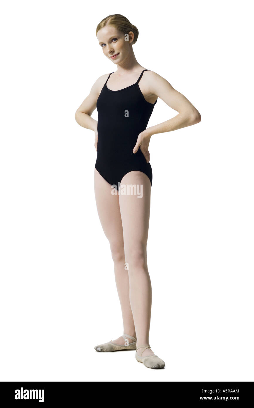 Teenage ballerina in leotard Stock Photo Alamy