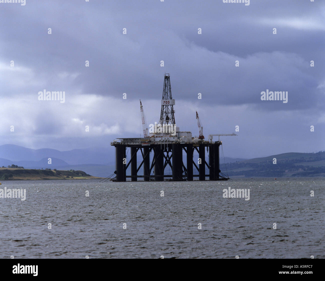 Semi Submersible Oil Rig Cromarty Firth Scotland Stock Photo - Alamy