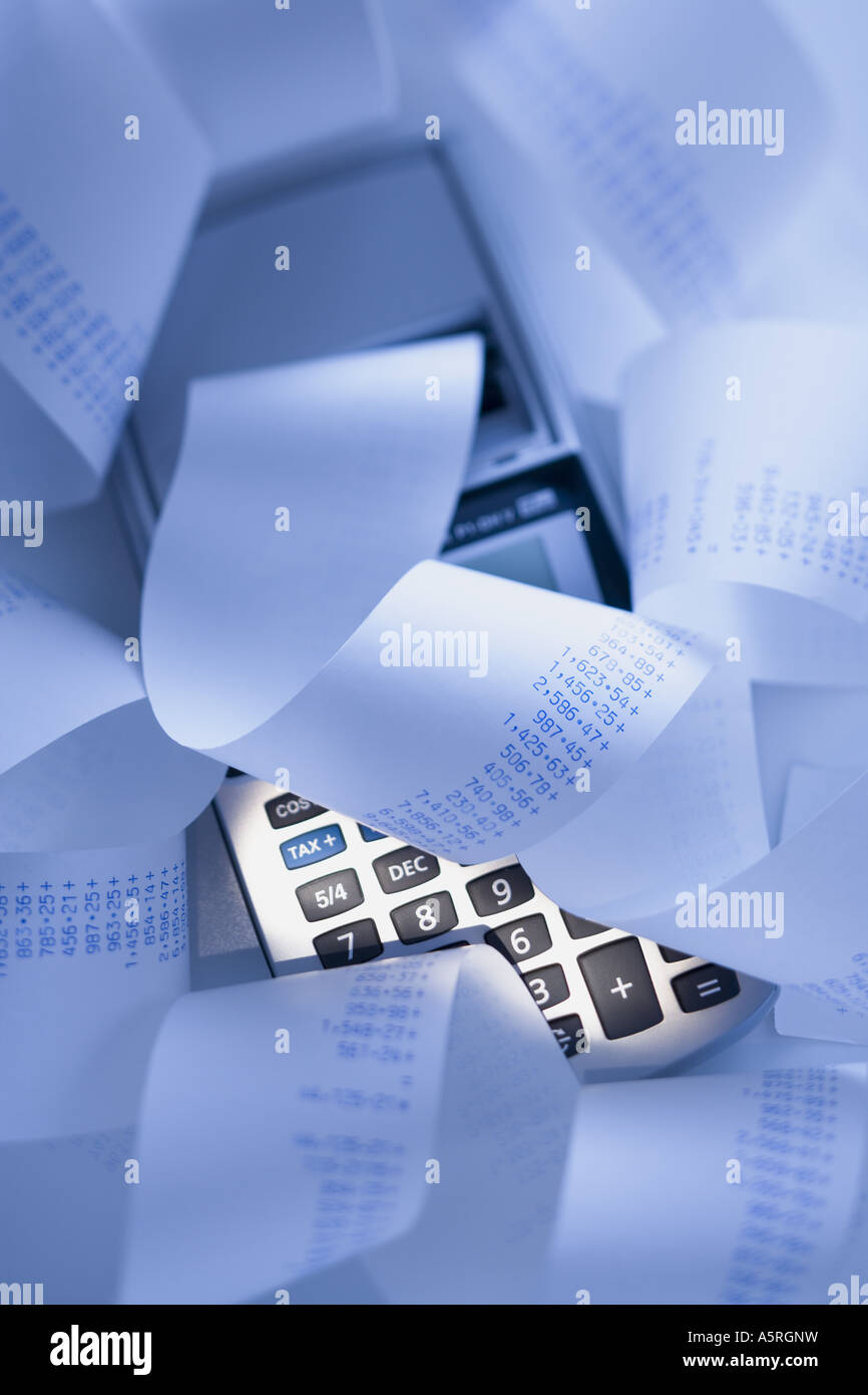Close up of an adding machine tape Stock Photo - Alamy