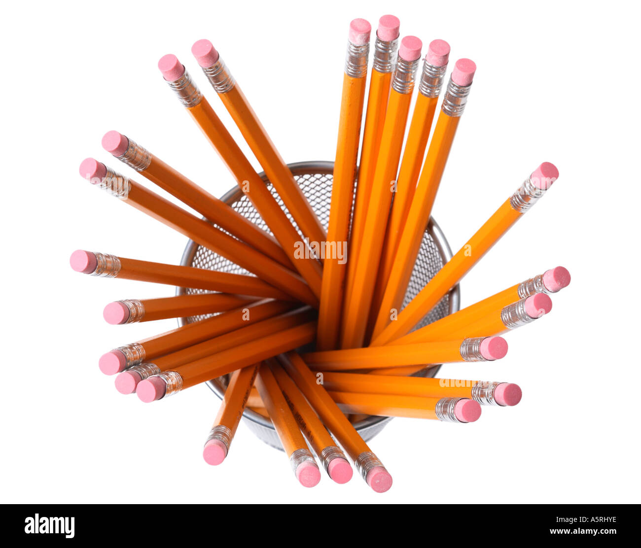 Pencil holder from above Stock Photo Alamy