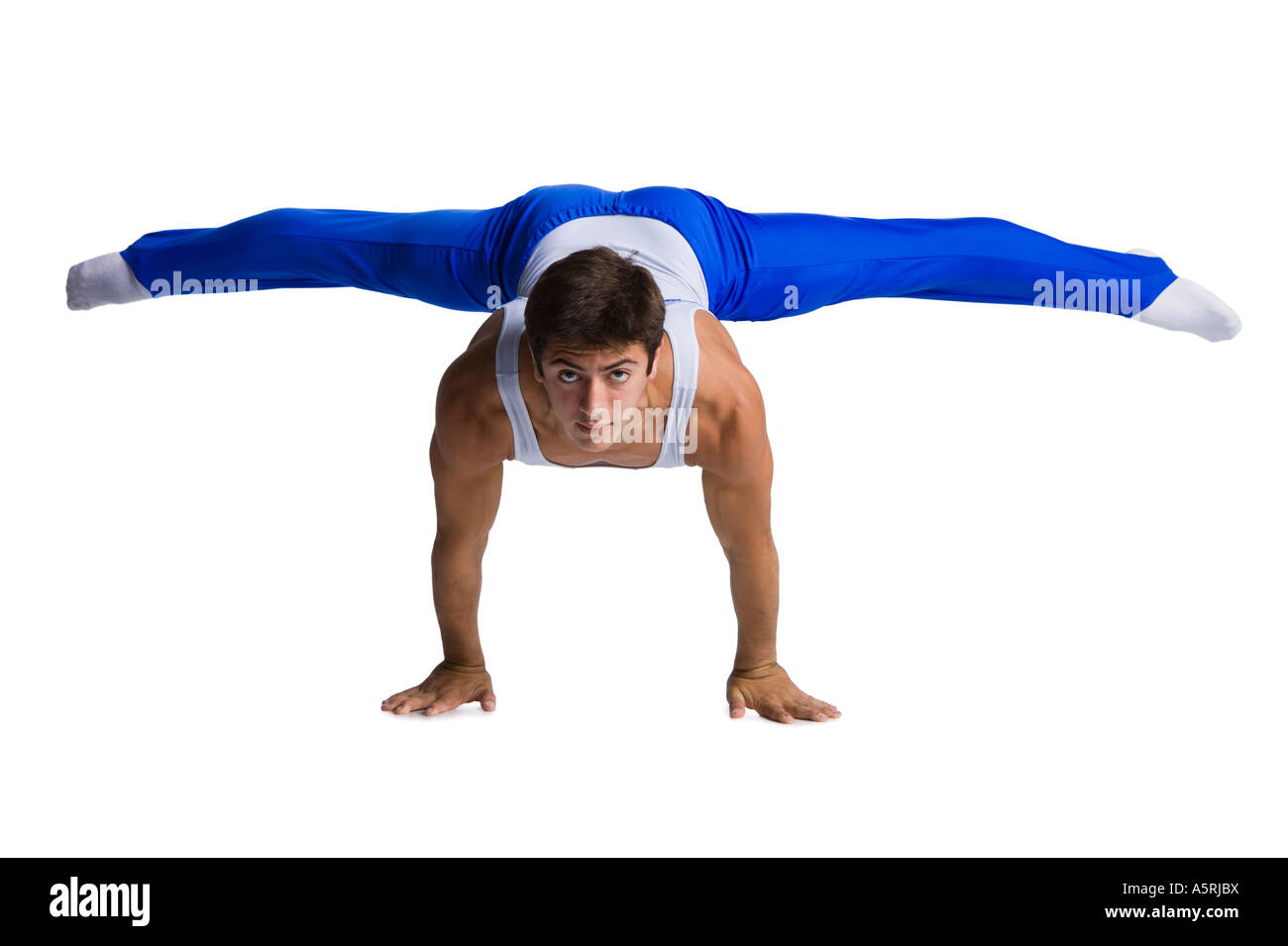Male gymnast doing floor exercises Stock Photo Alamy