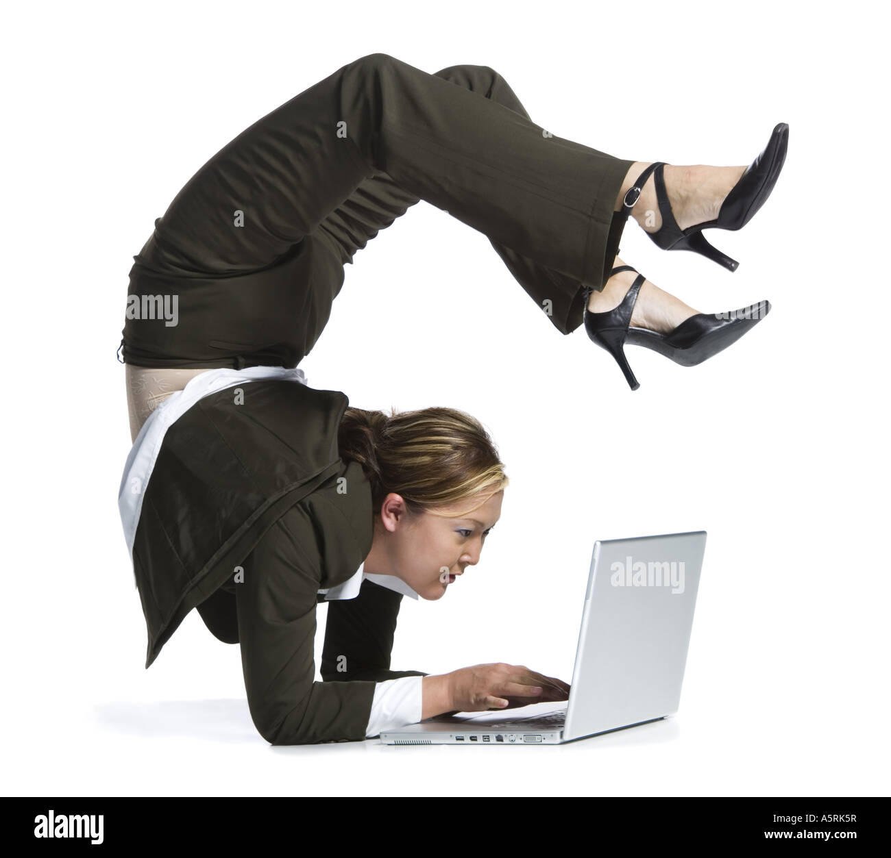 Female Contortionist Businesswoman Stock Photo Alamy