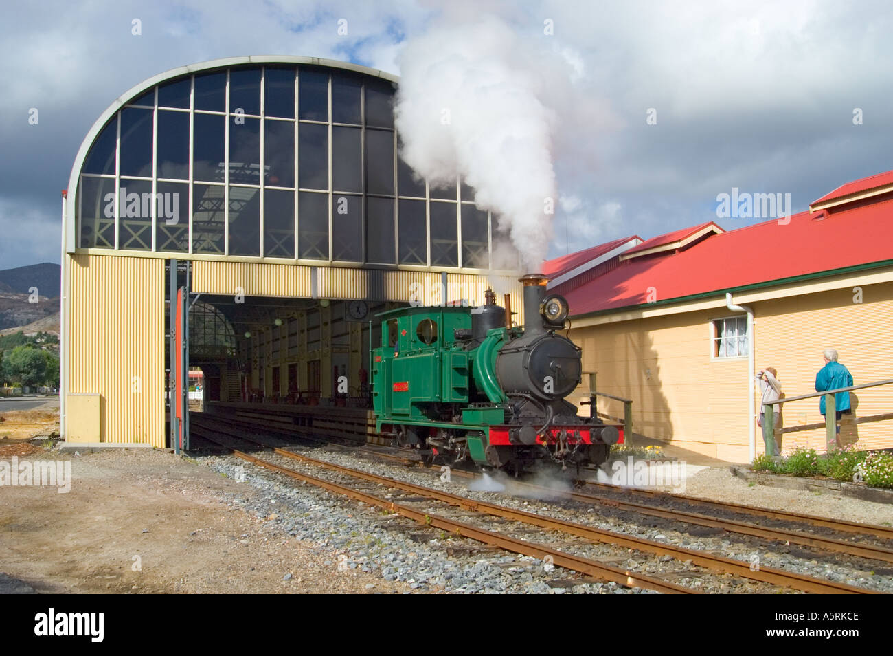 steam engine of ABT railway in Queenstown Tasmania Australia Stock Photo