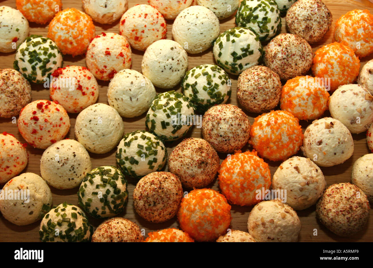 cheese balls at a country stile buffet Stock Photo