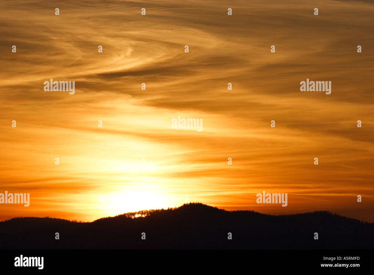 clouds at sunset Lower Austria Stock Photo