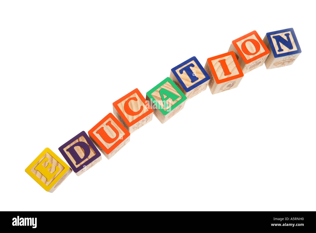 EDUCATION spelled with blocks Stock Photo