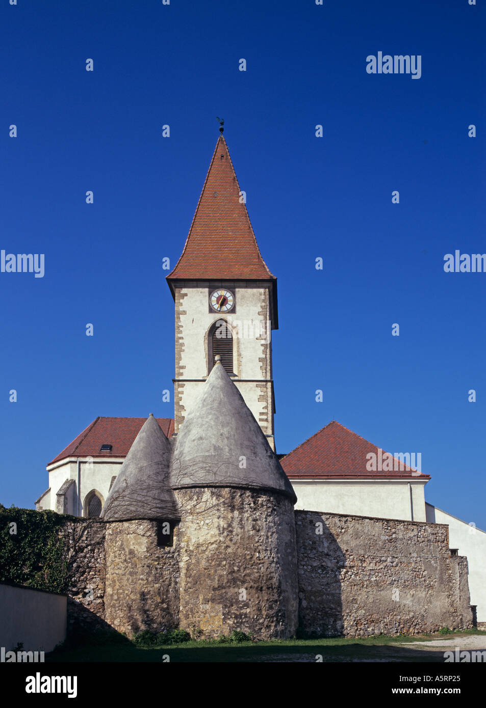church and skull house of Pottenstein Lower Austria Stock Photo