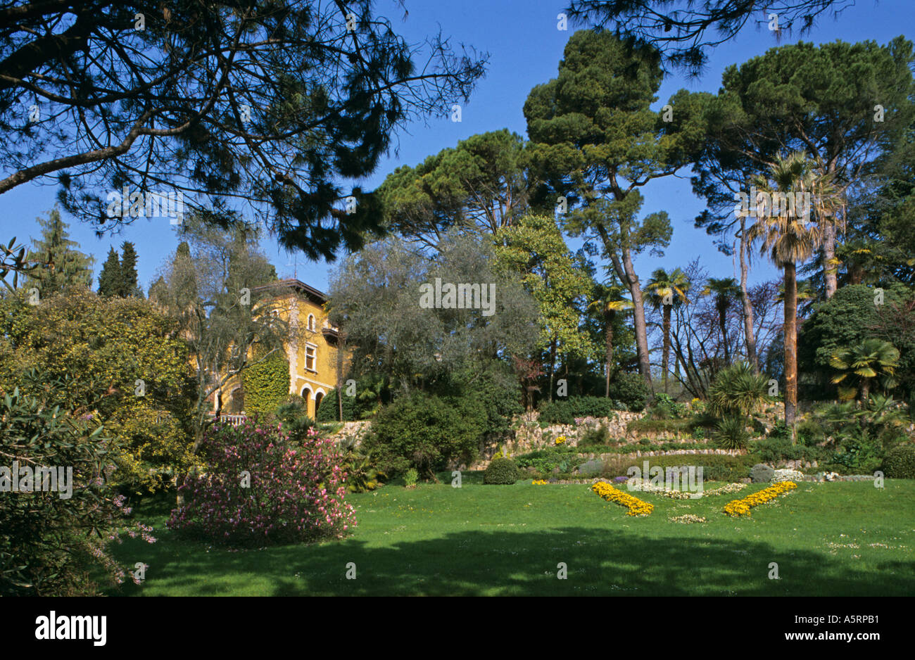 botanical garden of André Heller in Gardone Riviera at Lake of Garda Italy Stock Photo