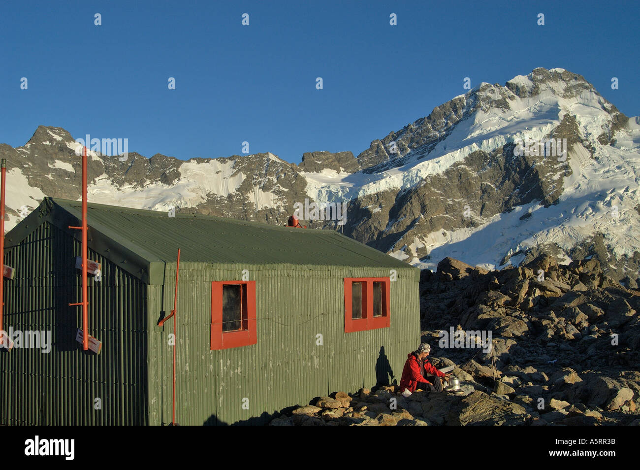 Muller s Hut in Mt Cook Nationalpark in New Zealand Stock Photo