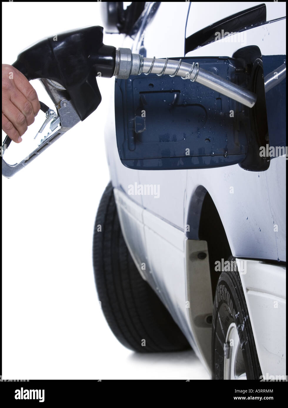 Filling up gas tank Stock Photo