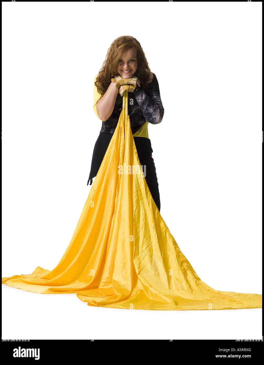 Female color guard flag bearer Stock Photo Alamy