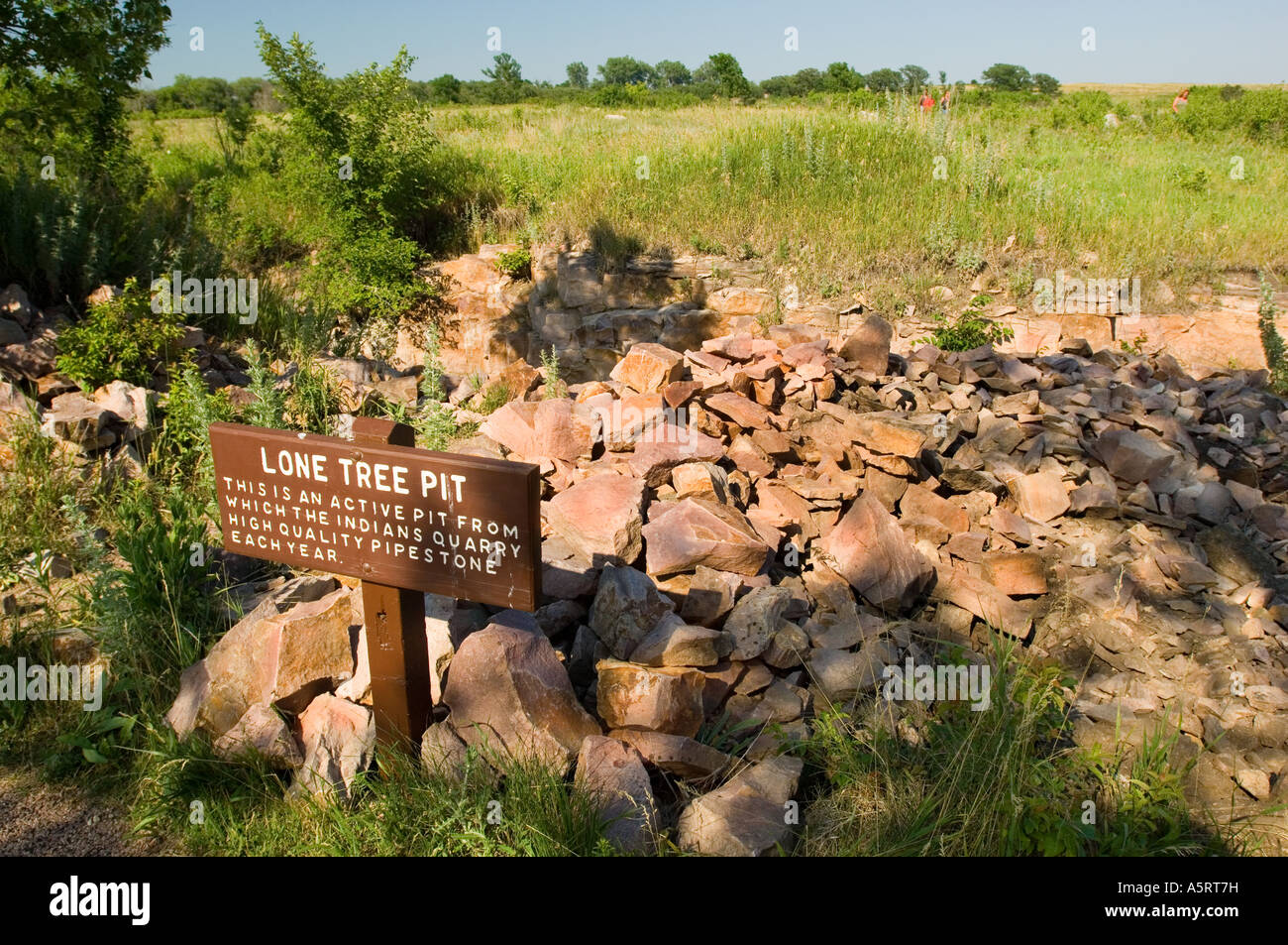 Lone Tree Pit at Pipestone National Monument, Pipestone MN Stock Photo