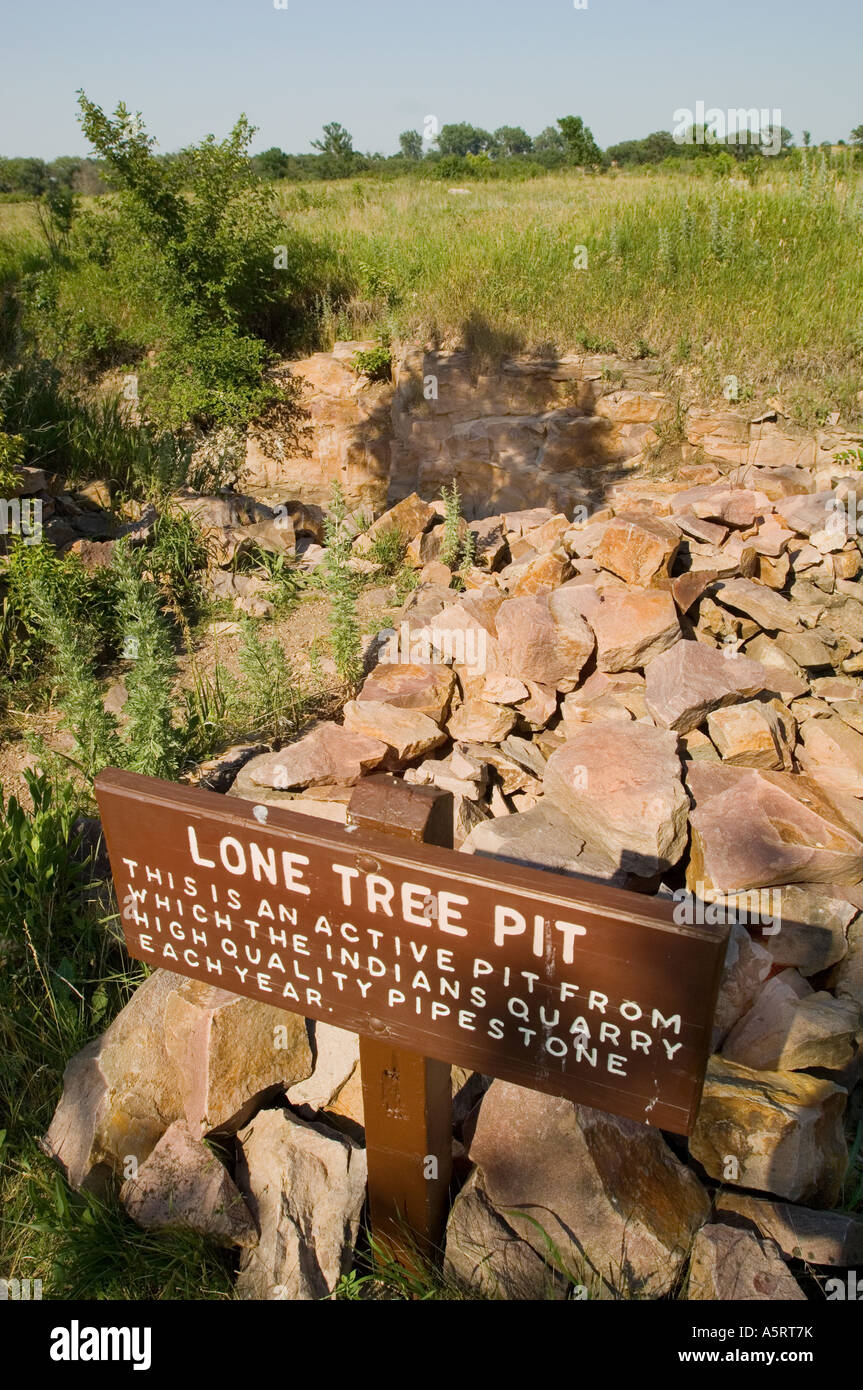 Lone Tree Pit at Pipestone National Monument, Pipestone MN Stock Photo