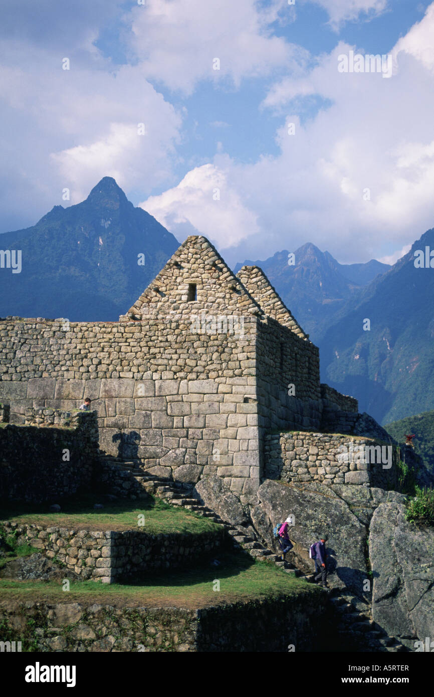 Machu picchu person steps hi-res stock photography and images - Alamy