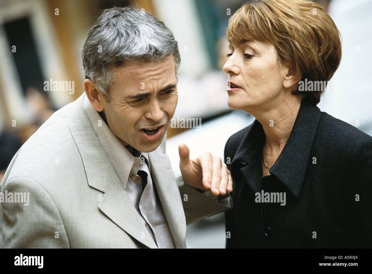 Mature couple having argument Stock Photo