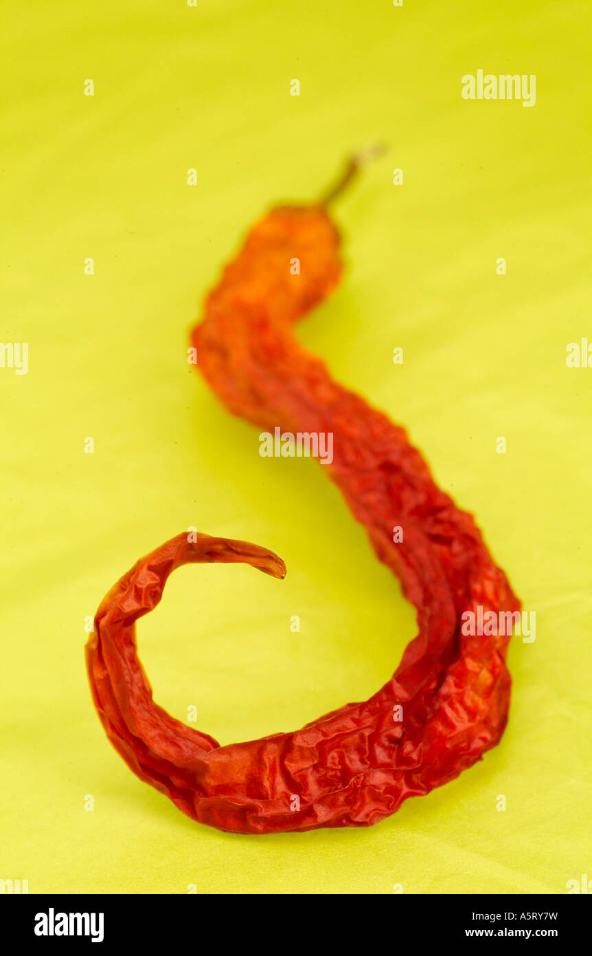 Red hot chili pepper on green background Stock Photo - Alamy