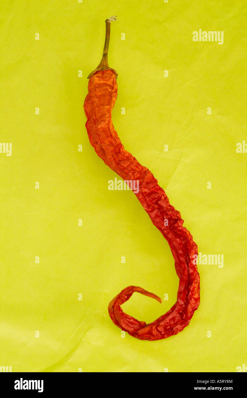 Red hot chili pepper on green background Stock Photo - Alamy