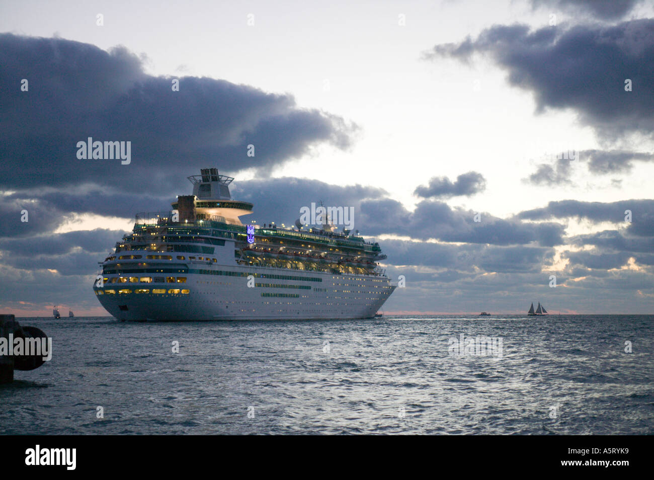 Cruise Ship in Harbor Key West Florida Stock Photo Alamy