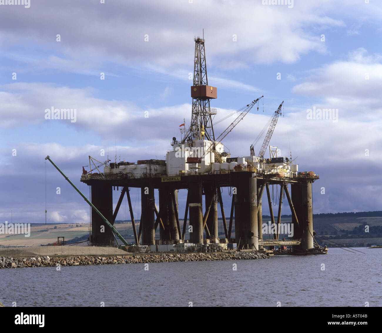 Semi Submersible Oil Rig Invergordon Cromarty Firth Scotland Stock