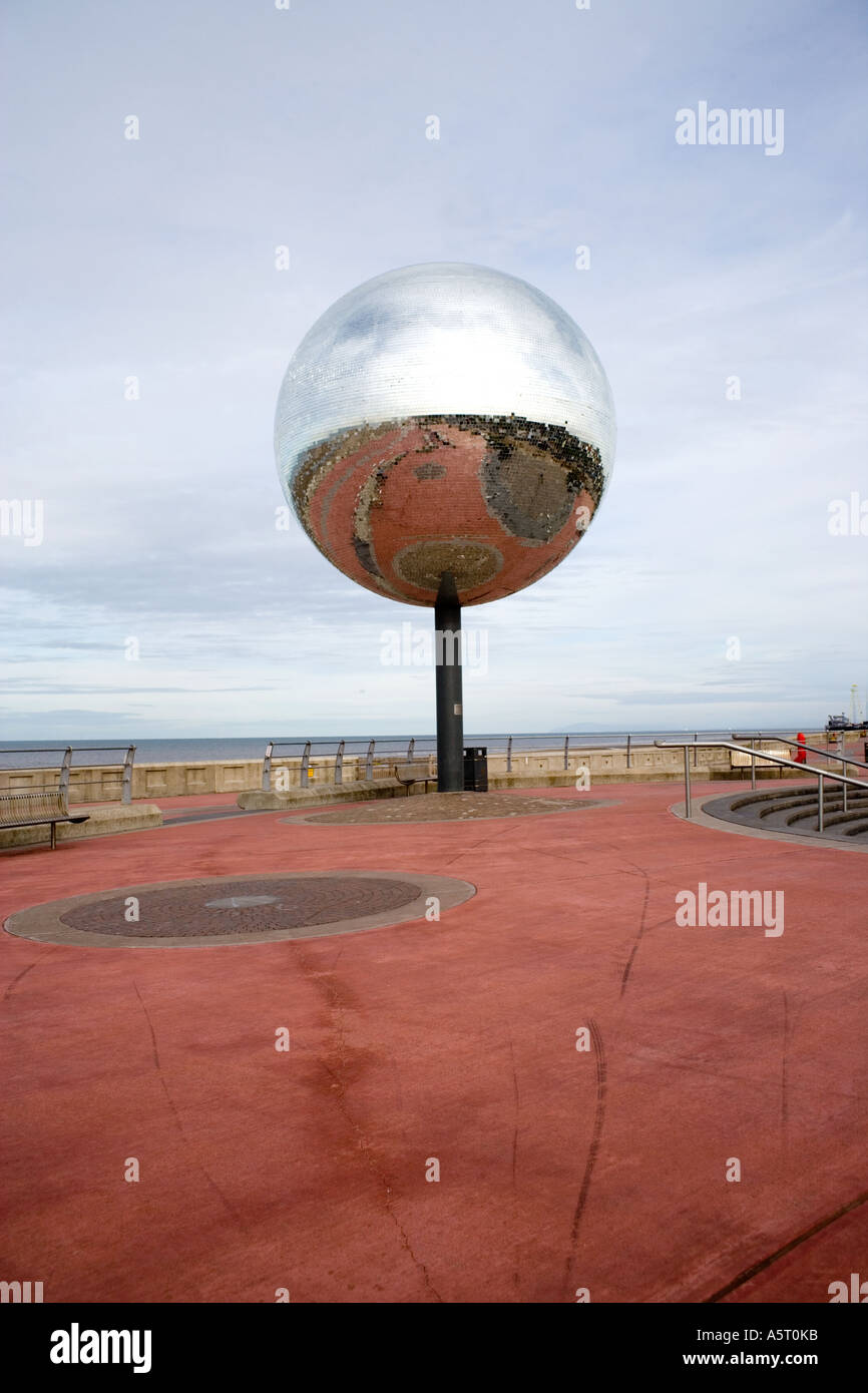 The promenade by the huge mirror ball at Blackpool,Lancashire, England