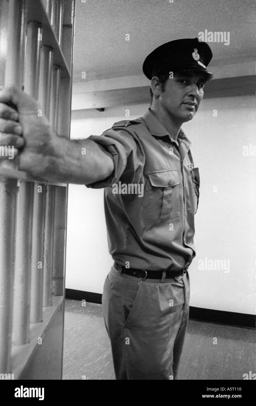 Prison officer at work Stock Photo